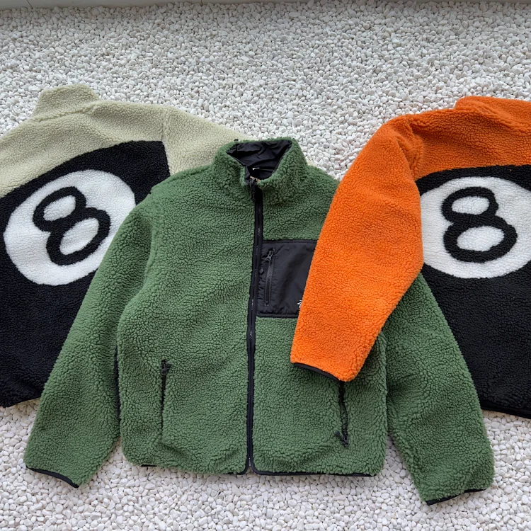 '8 Ball Green Fleece Jacket'